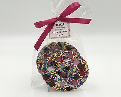 Chocolate Donut with Pink Toppings