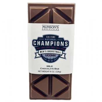 UCONN 6 Time National Champions Milk Chocolate Bar 8 oz